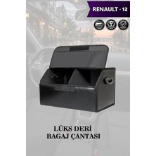 Automod Renault 12 Uyumlu Deri Kapaklı Battal Boy Lüks Siyah Çanta Premium