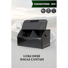 Automod Ssangyong Xlv Uyumlu Deri Kapaklı Battal Boy Lüks Siyah Çanta Premium