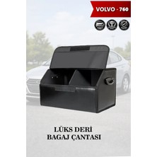 Automod Volvo 760 Uyumlu Kapaklı Deri Battal Boy Lüks Siyah Çanta Premium
