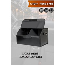 Automod Chery Tiggo 8 Pro Uyumlu Lüks Deri Battal Boy Kapaklı Siyah Çanta Premium