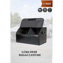 Automod Cmax Uyumlu Lüks Battal Boy Deri Kapaklı Siyah Çanta Premium