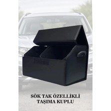 Automod Peugeot Traveller Uyumlu Lüks Battal Boy Deri Kapaklı Siyah Çanta Premium