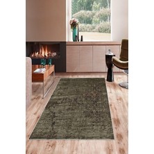 TeknoKapsül Pelangi Gri Nakış Desenli Yıkanabilir Kaymaz Taban Leke Tutmaz Modern Salon Halısı ve Yolluk, Gri 80 x 600, 745711108060005