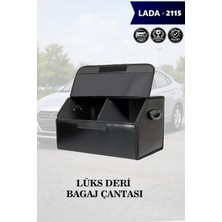 Automod Lada 2115 Uyumlu Battal Boy Lüks Kapaklı Deri Siyah Çanta Premium