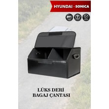 Automod Hyundai Sonica Uyumlu Deri Battal Boy Lüks Kapaklı Siyah Çanta Premium