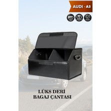 Automod Audi A3 Uyumlu Battal Boy Lüks Kapaklı Deri Siyah Çanta Premium