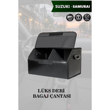 Automod Suzuki Samurai Uyumlu Battal Boy Deri Kapaklı Lüks Siyah Çanta Premium