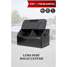 Automod Fiat  Tofas Kartal Uyumlu Battal Boy Lüks Deri Kapaklı Siyah Çanta Premium