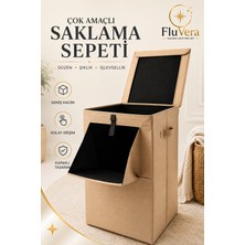 Fluvera Çok Amaçlı Sepet | Kirli Sepeti | 78 Litre Kumaş Saklama Kutusu Büyük Boy Düzenleyici Kutu Bez Oyuncak Kıyafet Battaniye Organizer