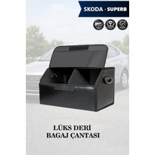 Automod Skoda Superb Uyumlu Deri Kapaklı Battal Boy Lüks Siyah Çanta Premium