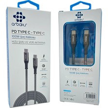TKÇ 100W Pd Type-C Type-C Şarj Kablosu Arbaks Arb-54