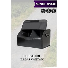 Automod Suzuki Splash Uyumlu Lüks Kapaklı Deri Battal Boy Siyah Çanta Premium