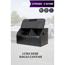 Automod Citroen Celysee Uyumlu Deri Kapaklı Battal Boy Lüks Siyah Çanta Premium
