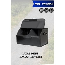 Automod Mini Paceman Uyumlu Battal Boy Deri Lüks Kapaklı Siyah Çanta Premium