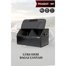 Automod Peugeot 107 Uyumlu Deri Lüks Kapaklı Battal Boy Siyah Çanta Premium