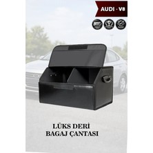 Automod Audi V8 Uyumlu Battal Boy Deri Lüks Kapaklı Siyah Çanta Premium