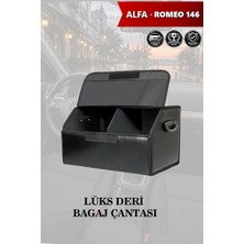 Automod Alfa Romeo 146 Uyumlu Kapaklı Lüks Battal Boy Deri Siyah Çanta Premium