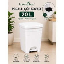 Lorempbox 20 L Pedallı Çöp Kovası – Çıkarılabilir Iç Kovalı, Kapaklı, Hijyenik ve Pratik – Mutfak & Banyo