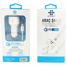 TKÇ 38W Pd + USB Çift Girişli Araç iphone Şarj Aleti Arbaks ARB-103