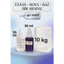 Organik Hekim Kendi Sabununu Yap! 10 kg Şeffaf Sabun Bazı + Blue Soap Esansı +Mor Boya