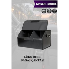 Automod Nissan Sentra Uyumlu Deri Kapaklı Lüks Battal Boy Siyah Çanta Premium
