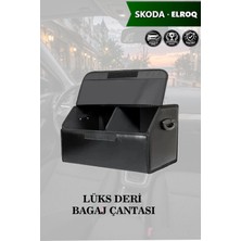 Automod Skoda Elroq Uyumlu Battal Boy Deri Lüks Kapaklı Siyah Çanta Premium
