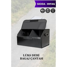 Automod Skoda Enyaq Uyumlu Deri Lüks Kapaklı Battal Boy Siyah Çanta Premium