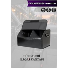 Automod Volkswagen Phaeton Uyumlu Lüks Deri Battal Boy Kapaklı Siyah Çanta Premium
