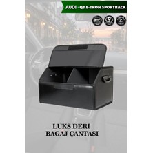 Automod Audi Q8 Etron Sportback Uyumlu Battal Boy Lüks Deri Kapaklı Siyah Çanta Premium