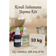 Organik Hekim Kendi Sabununu Yap! 10 kg Şeffaf Sabun Bazı + Superstrawberry Esansı +Vişne Kırmızısı Boya