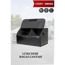 Automod Chery Omoda Uyumlu Deri Kapaklı Lüks Battal Boy Siyah Çanta Premium