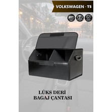 Automod Volkswagen T5 Uyumlu Deri Lüks Kapaklı Battal Boy Siyah Çanta Premium