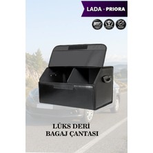 Automod Lada Priora Uyumlu Lüks Deri Battal Boy Kapaklı Siyah Çanta Premium