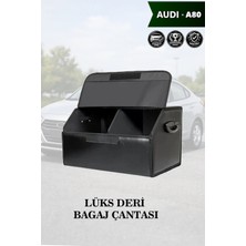 Automod Audi A80 Uyumlu Lüks Battal Boy Kapaklı Deri Siyah Çanta Premium