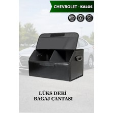 Automod Chevrolet Kalos Uyumlu Battal Boy Deri Kapaklı Lüks Siyah Çanta Premium