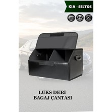 Automod Kia Seltos Uyumlu Battal Boy Lüks Deri Kapaklı Siyah Çanta Premium