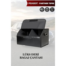 Automod Peugeot Partner Tepee Uyumlu Battal Boy Lüks Kapaklı Deri Siyah Çanta Premium