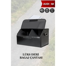 Automod Audi Q5 Uyumlu Battal Boy Deri Lüks Kapaklı Siyah Çanta Premium