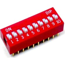 Fapatech 10LU Dip Switch 10 Pin Kırmızı Anahtar Açık Kapalı Seçim Adres Ayar On Off