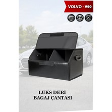Automod Volvo V90 Uyumlu Battal Boy Kapaklı Lüks Deri Siyah Çanta Premium
