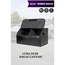 Automod Alfa Romeo Giulia Uyumlu Lüks Battal Boy Kapaklı Deri Siyah Çanta Premium