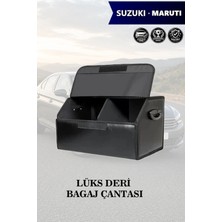 Automod Suzuki Maruti Uyumlu Battal Boy Deri Lüks Kapaklı Siyah Çanta Premium
