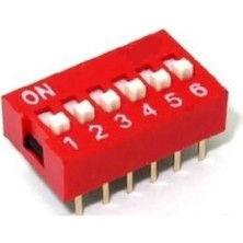 Fapatech 6-Pin Dip Switch Kırmızı Anahtar Açık Kapalı Seçim Adres Ayar On Off