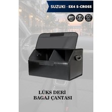 Automod Suzuki Sx4 Scross Uyumlu Lüks Kapaklı Battal Boy Deri Siyah Çanta Premium
