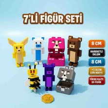 Lagom Super Bear Adventure 7'li Figür Seti - Baaren Ayı ve Shicka Arı Hareketli Eklemli Karakterler Tematik Masaüstü Oyun Seti 8 cm