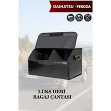 Automod Daihatsu Feroza Uyumlu Kapaklı Lüks Battal Boy Deri Siyah Çanta Premium