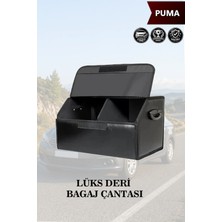 Automod Puma Uyumlu Deri Battal Boy Lüks Kapaklı Siyah Çanta Premium