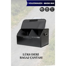 Automod Volkswagen Micro Bus Uyumlu Lüks Deri Battal Boy Kapaklı Siyah Çanta Premium