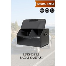 Automod Skoda Fabia Uyumlu Deri Battal Boy Kapaklı Lüks Siyah Çanta Premium