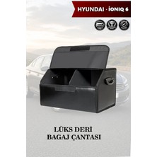 Automod Hyundai Ioniq 6 Uyumlu Lüks Deri Kapaklı Battal Boy Siyah Çanta Premium